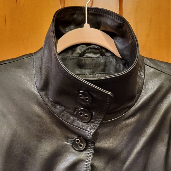 COPY - 🦋Vintage Black Leather Swing Jacket 🦋Jones New York  1X Plus Wom - Picture 2 of 15